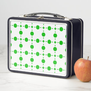 Grüne Polka-Punkte, Polka-Dot-Muster, Punkte, gepu Metall Brotdose