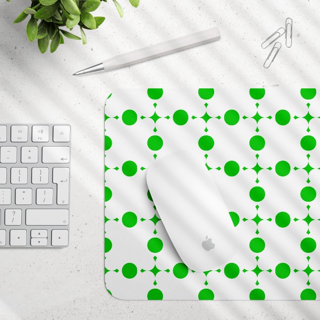 Grüne Polka-Punkte, Polka-Dot-Muster, Punkte, gepu Mousepad (Von Creator hochgeladen)