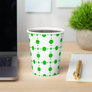 Grüne Polka-Punkte, Polka-Dot-Muster, Punkte, gepu Pappbecher