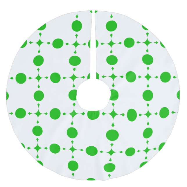Grüne Polka-Punkte, Polka-Dot-Muster, Punkte, gepu Polyester Weihnachtsbaumdecke (Vorderseite)