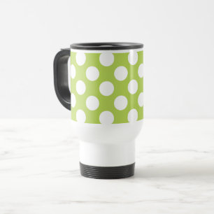 Grüne Polka-Punkte, Polka-Dot-Muster, Punkte, gepu Reisebecher