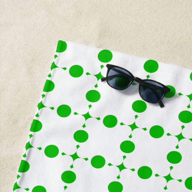 Grüne Polka-Punkte, Polka-Dot-Muster, Punkte, gepu Strandtuch (Beispiel)