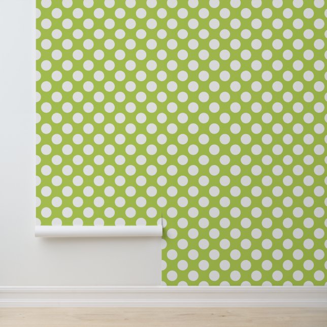 Grüne Polka-Punkte, Polka-Dot-Muster, Punkte, gepu Tapete (Anwendung)