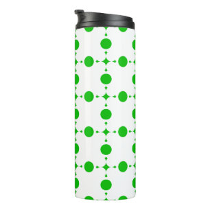 Grüne Polka-Punkte, Polka-Dot-Muster, Punkte, gepu Thermosbecher