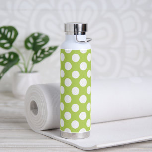 Grüne Polka-Punkte, Polka-Dot-Muster, Punkte, gepu Trinkflasche