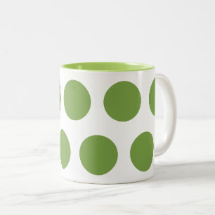 Grüne Polka-Punkte Zweifarbige Tasse