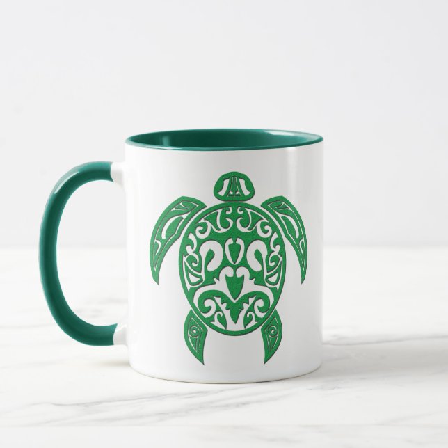 Grüne polynesische Meeresschildkröte Tasse (Links)