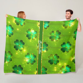 Grüne populäre St Patrick's Day Clover Collection Fleecedecke