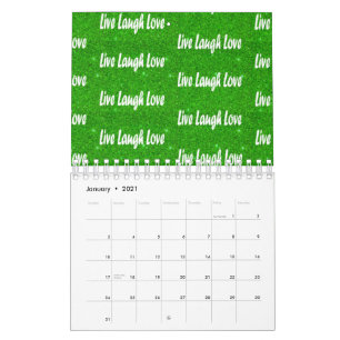 Grüne positive Nachricht von Live-Lagh-Liebe Kalender