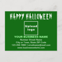 Grüne Postkarte für geschäftliche Halloween-Grüße