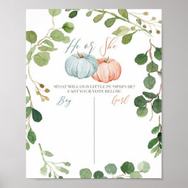 Grüne Pumpkin Pink Mint und Peach Voting Poster