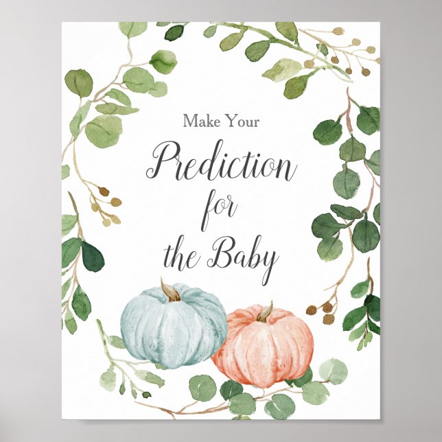 Grüne Pumpkin Vorhersagen für Babyposter Poster (Vorne)