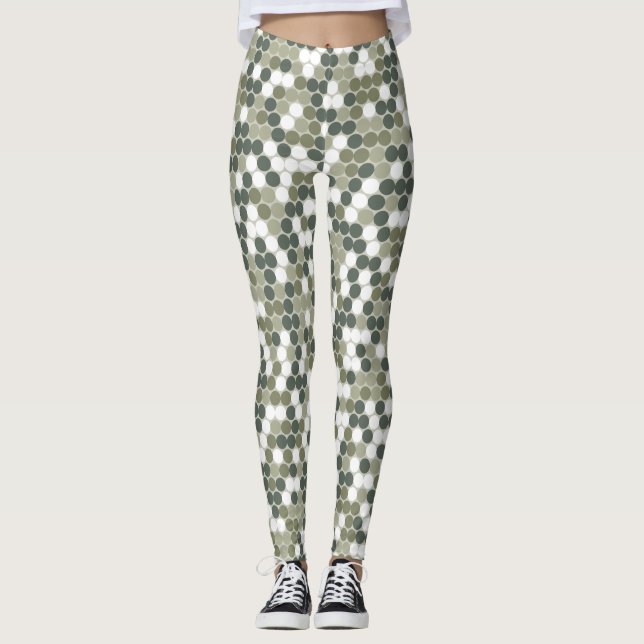 Grüne Punkte Leggings (Vorderseite)