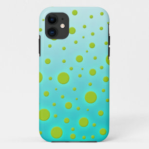 Grüne Punkte über Türkisfun Design Case-Mate iPhone Hülle