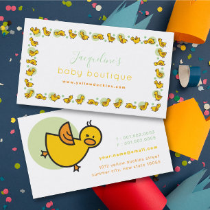 Grüne Punkte und spielerische gelbe Baby-Enten Rah Visitenkarte