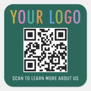 Grüne QR-Code-Aufkleber Individuelles Firmenlogo Q Quadratischer Aufkleber