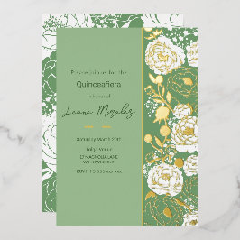 Grüne Quinceañera Einladung