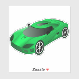 Grüne Race Car Contour Aufkleber
