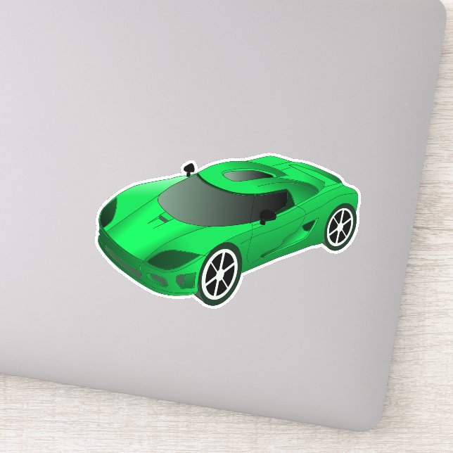 Grüne Race Car Contour Aufkleber (Detail)