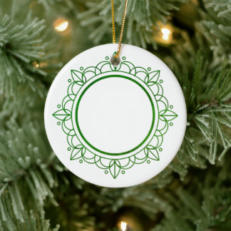 Grüne Rahmen Elegante Weihnachten individuell anpa Keramik Ornament