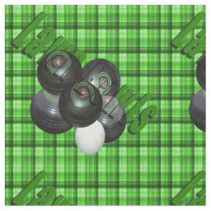 Grüne Rasenbowls geprüft Tartan Design, Stoff