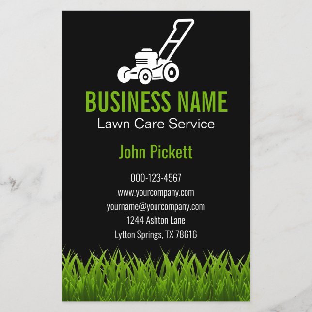 Grüne Rasenmäher Flyer (Vorne)