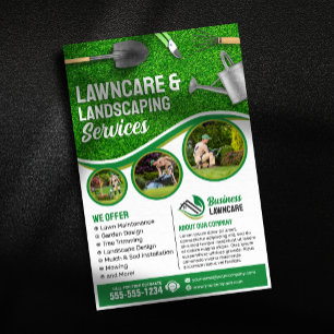 Grüne Rasenpflege Landschaftsbau Garten Rasenpfleg Flyer