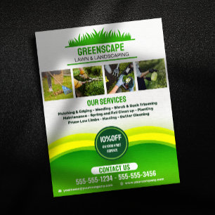 Grüne Rasenpflege Mäh- und Landschaftsservice Flyer