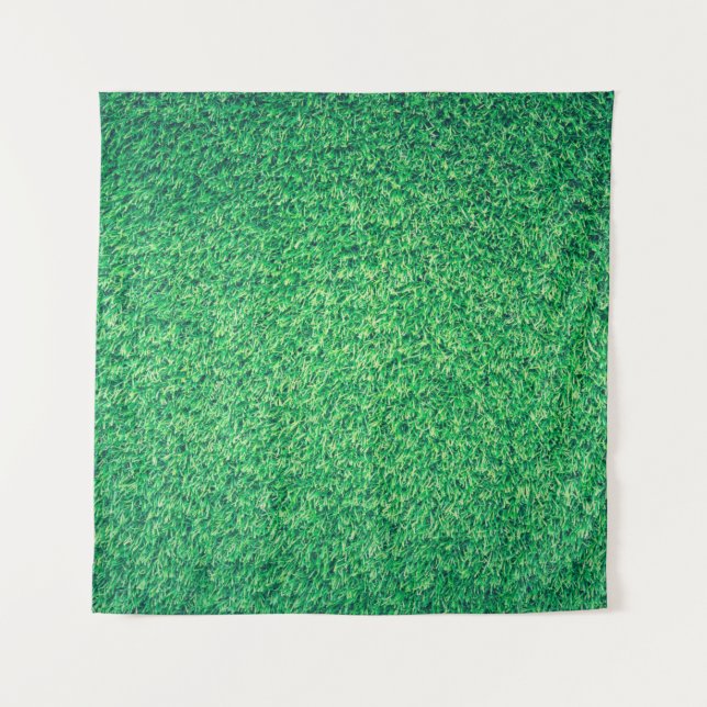 Grüne Rasenstruktur Wandteppich (Vorderseite)