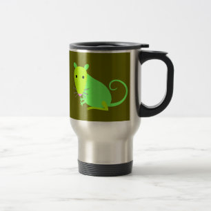 Grüne Ratten-Reise-Tasse Reisebecher