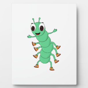 Grüne Raupe Fotoplatte