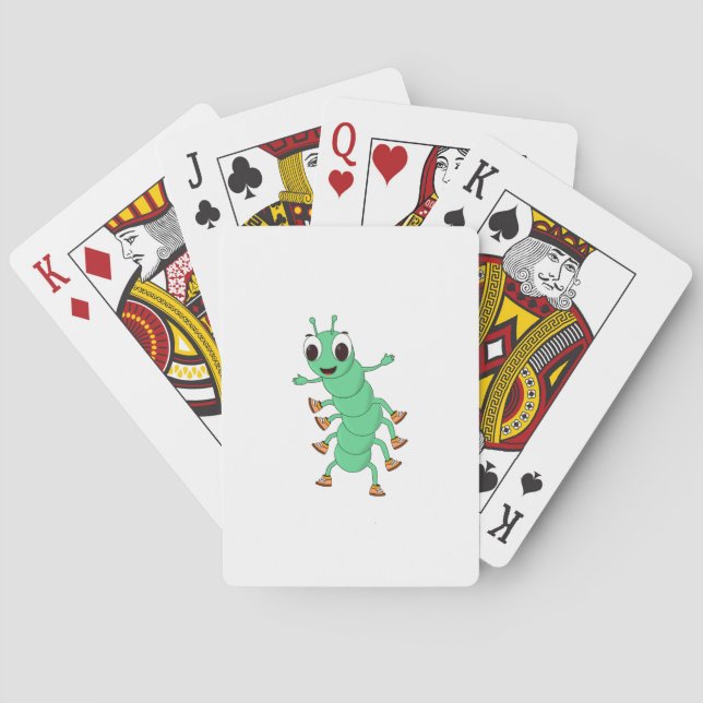 Grüne Raupe Spielkarten (Rückseite)