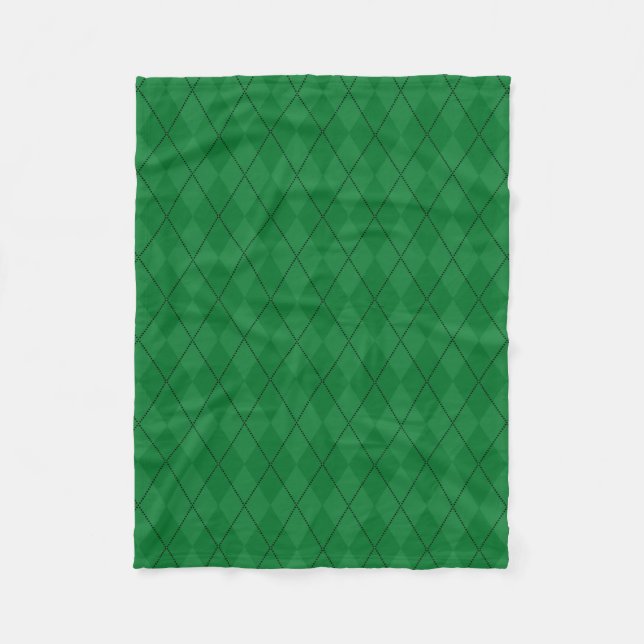 Grüne Raute Fleecedecke (Vorderseite)