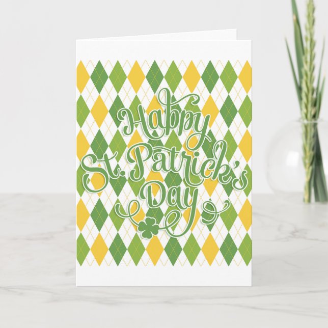 Grüne Raute - Happy St. Patrick's Day Karte (Vorderseite)