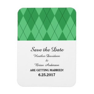 Grüne Raute Save the Date Flexi Magnet