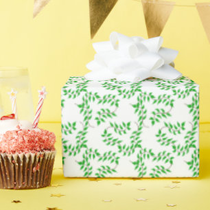 Grüne Reben auf Weiß Geschenkpapier