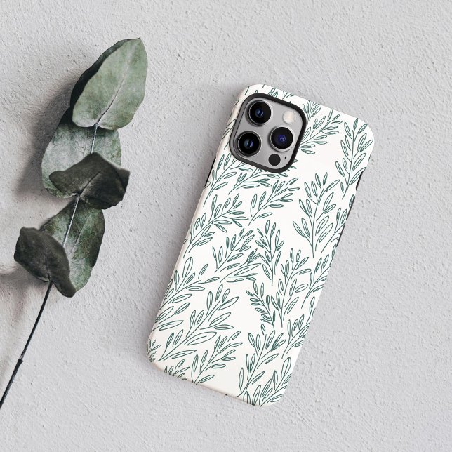 Grüne Reben Case-Mate iPhone Hülle (Green Hand-Drawn Ilustrated Vines Case-Mate iPhone Case)