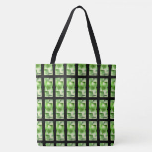 Grüne Rechtecke, Formen, Flecken grau und weiß. Tasche