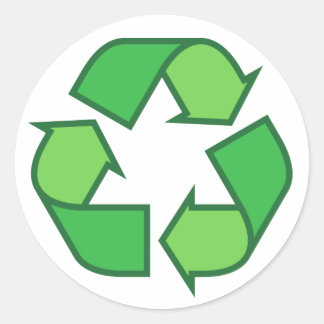 Grüne recycelnd Symbolkleber Runder Aufkleber