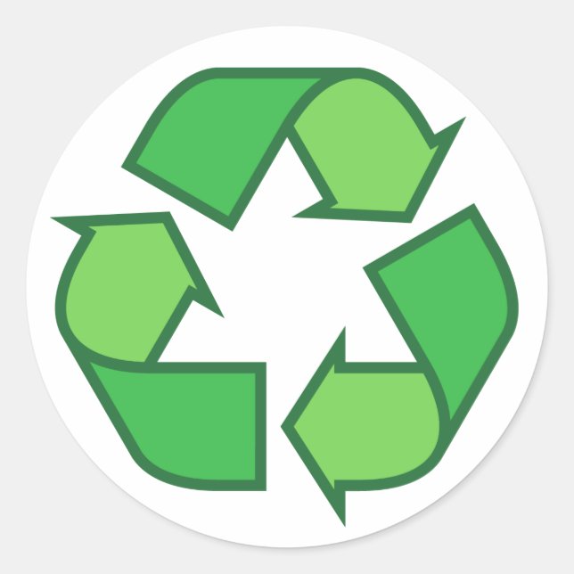 Grüne recycelnd Symbolkleber Runder Aufkleber (Vorderseite)