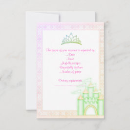 Grüne Regenbogen CASTLE PRINCESS GEBURTSTAGSPARTEI RSVP Karte