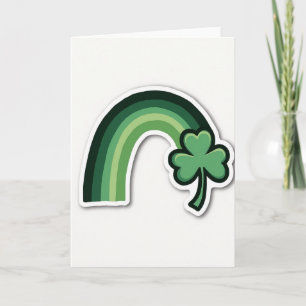 Grüne Regenbogen-Kleeblatt-Glückskarte Karte