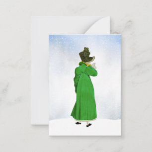 Grüne Regency-Mode-Weihnachtsgruß Mitteilungskarte