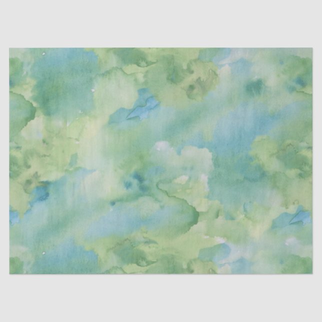 Grüne Retro Aquarell-Beschaffenheit Seidenpapier (Vorderseite)