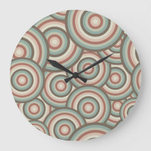 Grüne Retro-Kreiselschubuhr Große Wanduhr