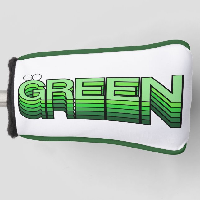 Grüne Retro Moderne Wiederverwendung Recycle Ökolo Golf Headcover (Vorderseite)
