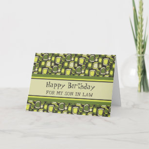 Grüne Retro-Schwiegersohn-Geburtstag Karte