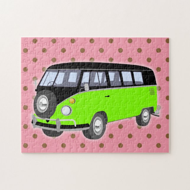 GRÜNE RETRO VAN ROADTRIP PUZZLE HERAUSFORDERUNG (Horizontal)