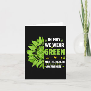 Grüne Ribbon-Sonnenblume für psychische Gesundheit Karte