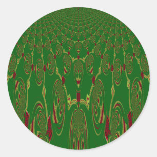 Grüne Roboter Runder Aufkleber